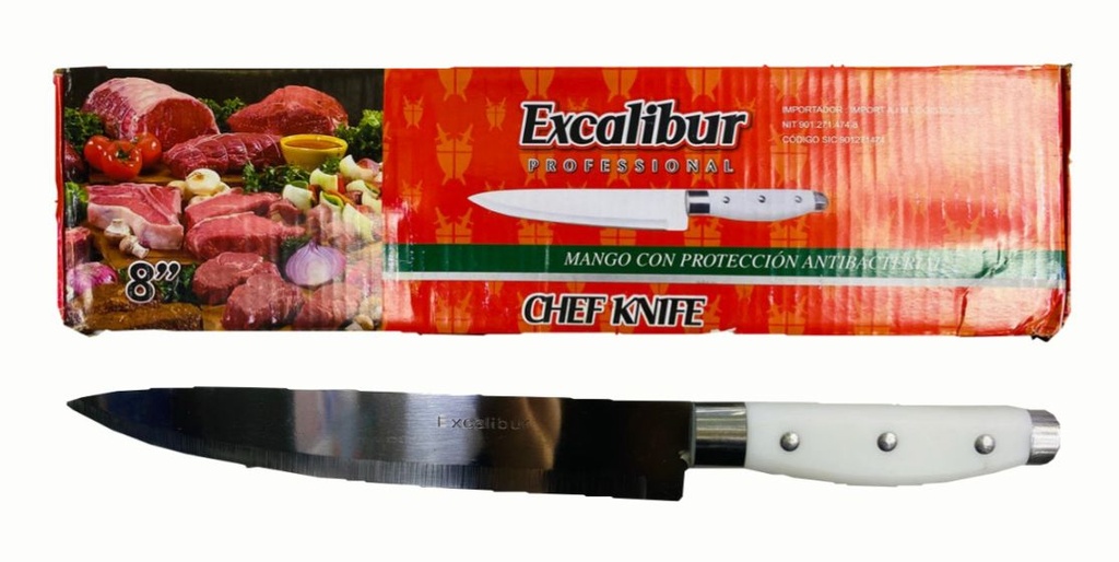 Cuchillo excalibur remache blanco #8 CAJA X12
