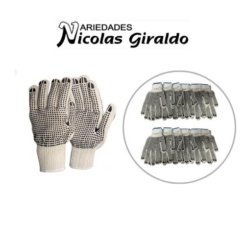 Guante blanco grueso punto "construccion" pqt x12 