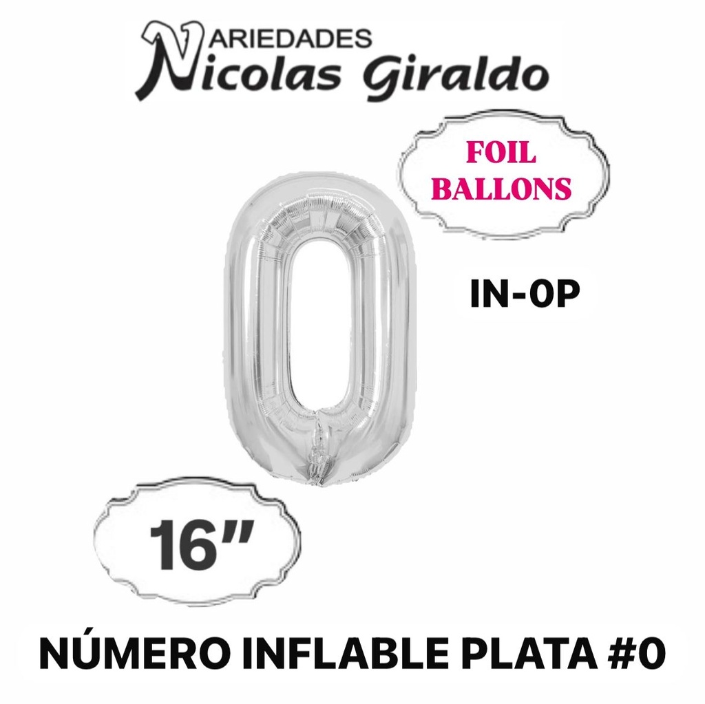 @(DF-013)Numero inflable plata #0
