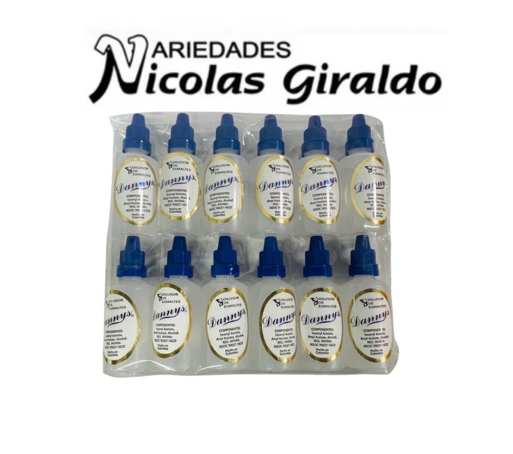 Dilusor esmalte sencillo Dannys PQT X12