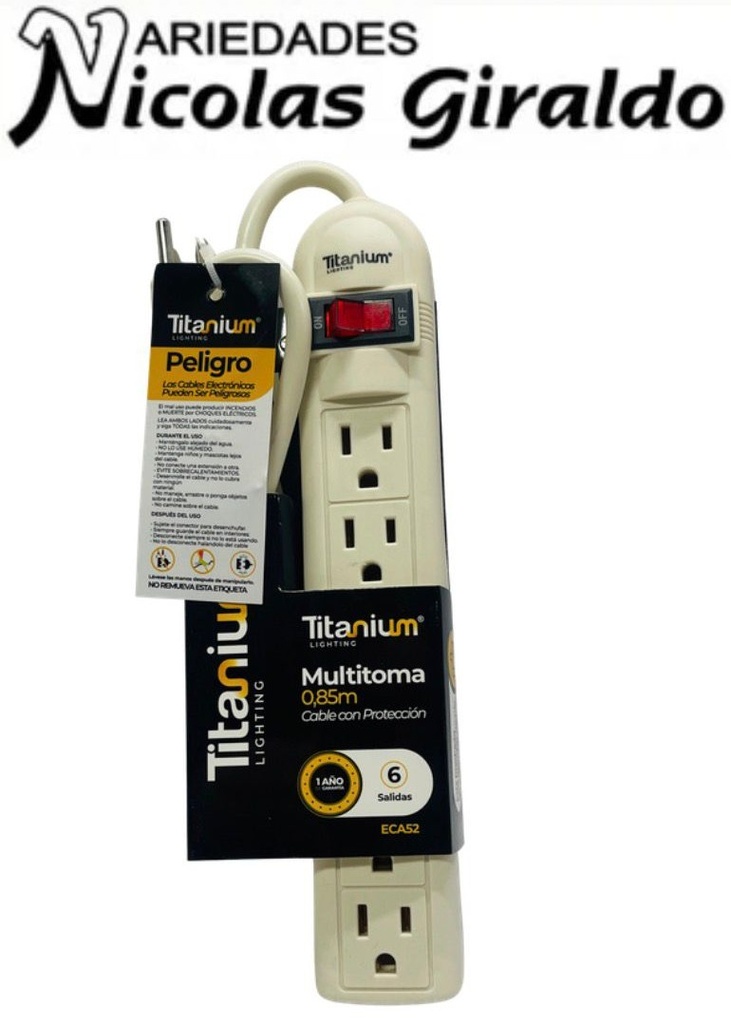 Multitoma largo 6 puestos titanium