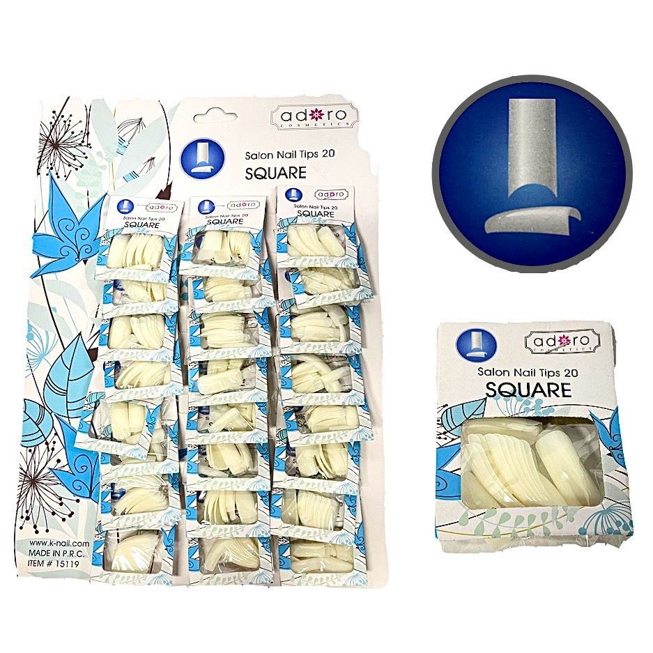 Uñas adoro SQUARE x24 Carton azul