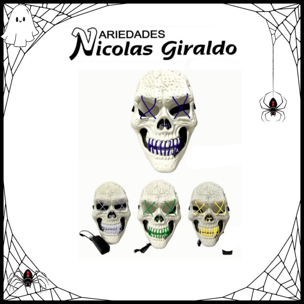 @Mascara halloween calavera con luz