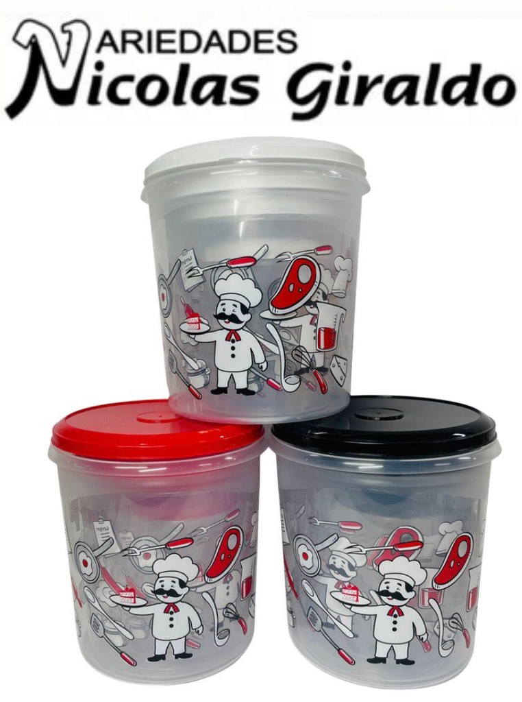 Tarro mercado x4 estampado chef extra grande proyecciones