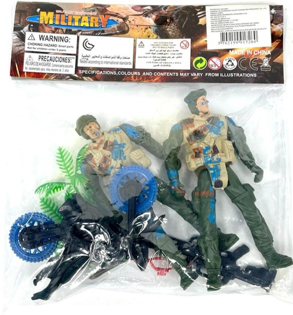Muñeco soldado x2 con moto