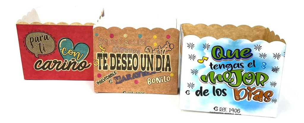 Caja ancheta cariñito mora policromia x6 unidades