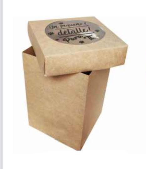 Caja kraf acetato mensaje pequeña cariñito