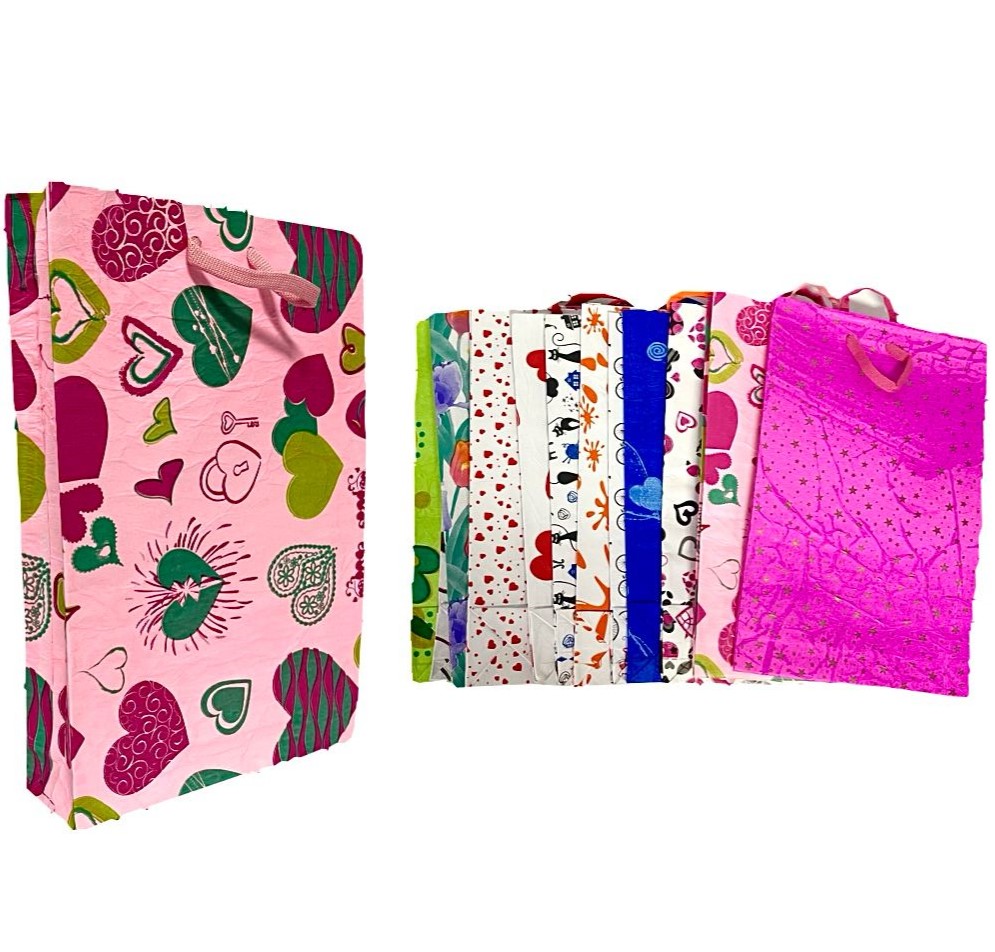 @Bolsa regalo corrugada estampada Mediana pqt x12