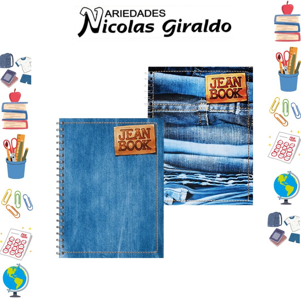Cuaderno norma argollado grande dura book jean book cuadro