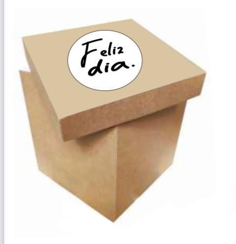 Caja kraft acetato mensaje mediana 