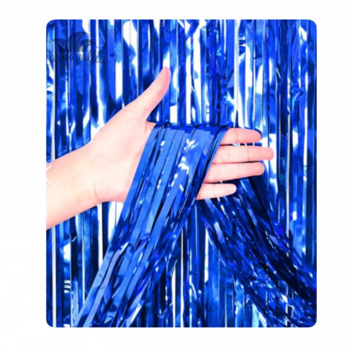 Cortina fiesta brillante 2x1 azul oscura (NA602AO) 