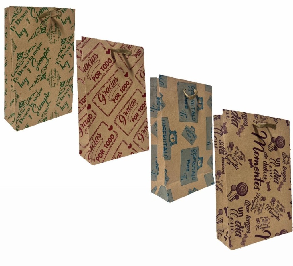 @Bolsa regalo kraft mensaje grande pqt x12