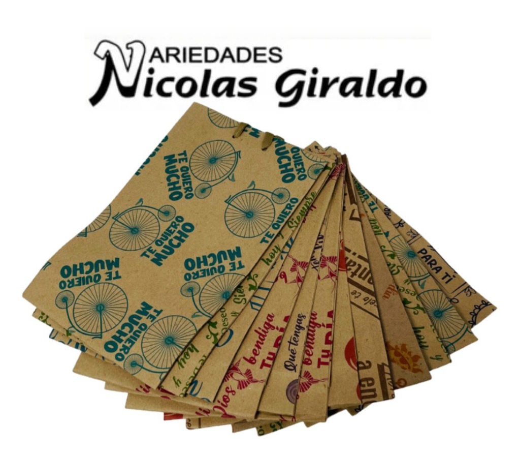 @Bolsa regalo kraft mensaje Mediana pqt x12