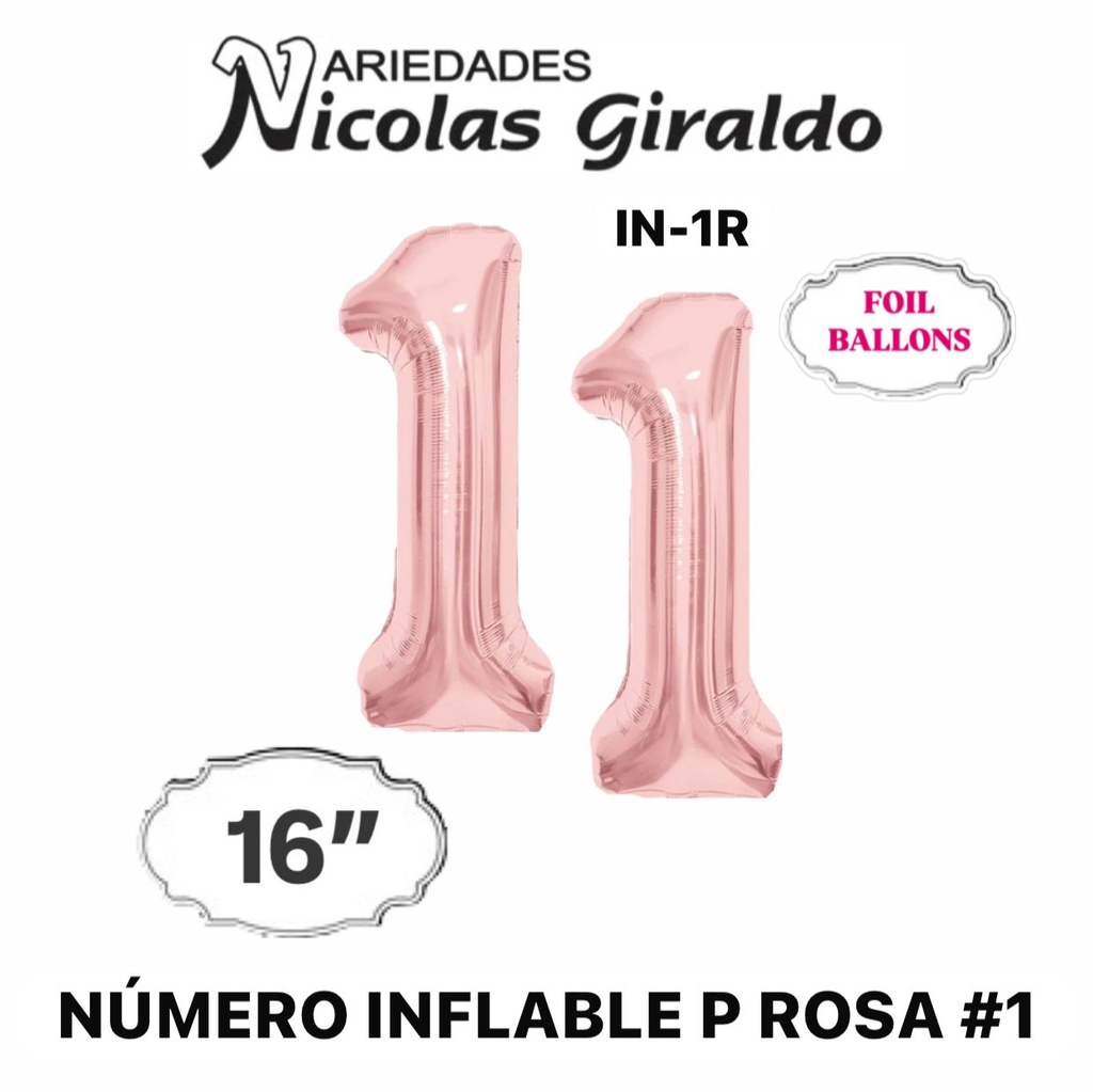 Numero inflable p rosa #1 (1404P)