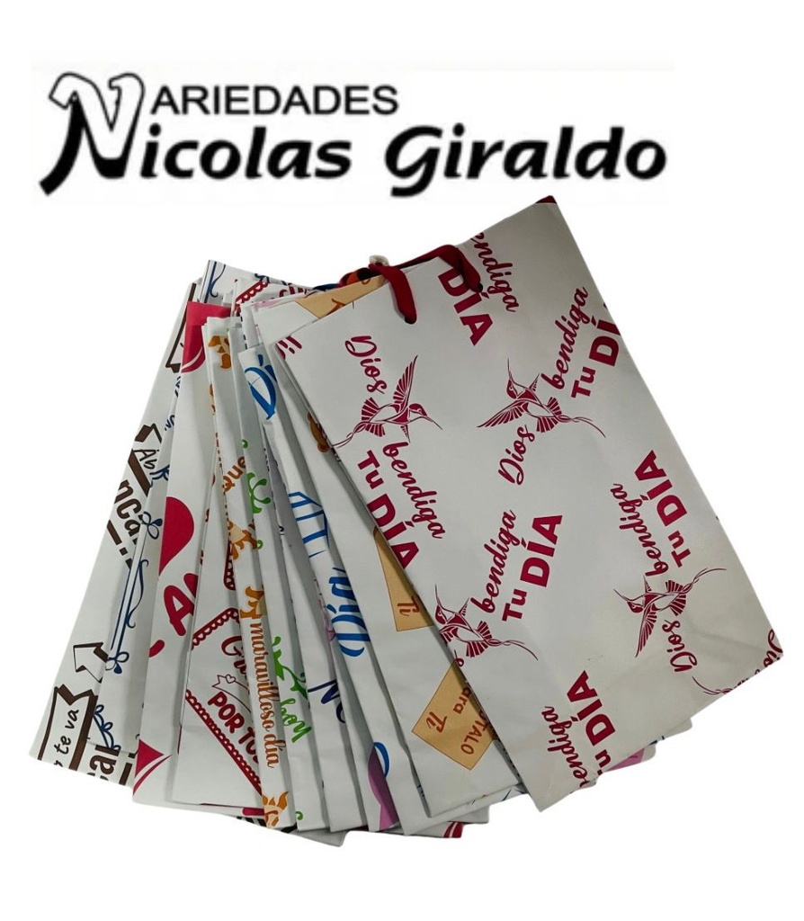 @Bolsa regalo mensaje blanca Mediana pqt x12 