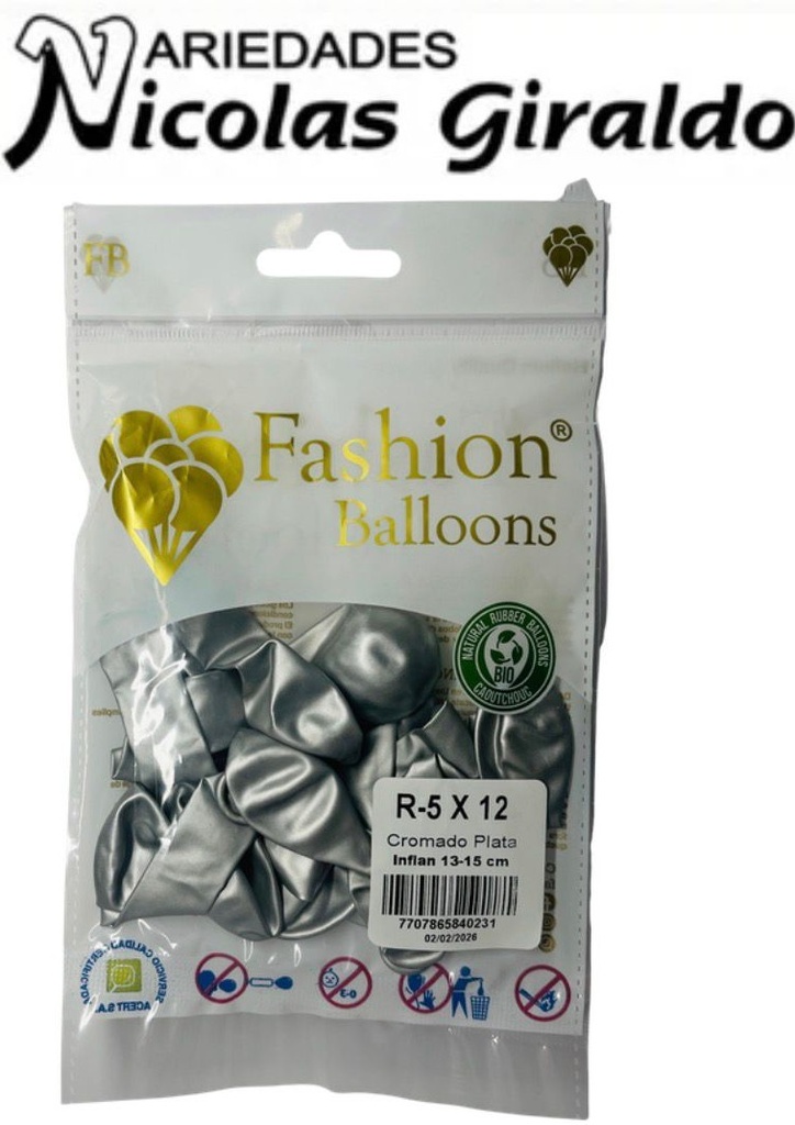 Bomba fashion ballons r5x12 cromado plata