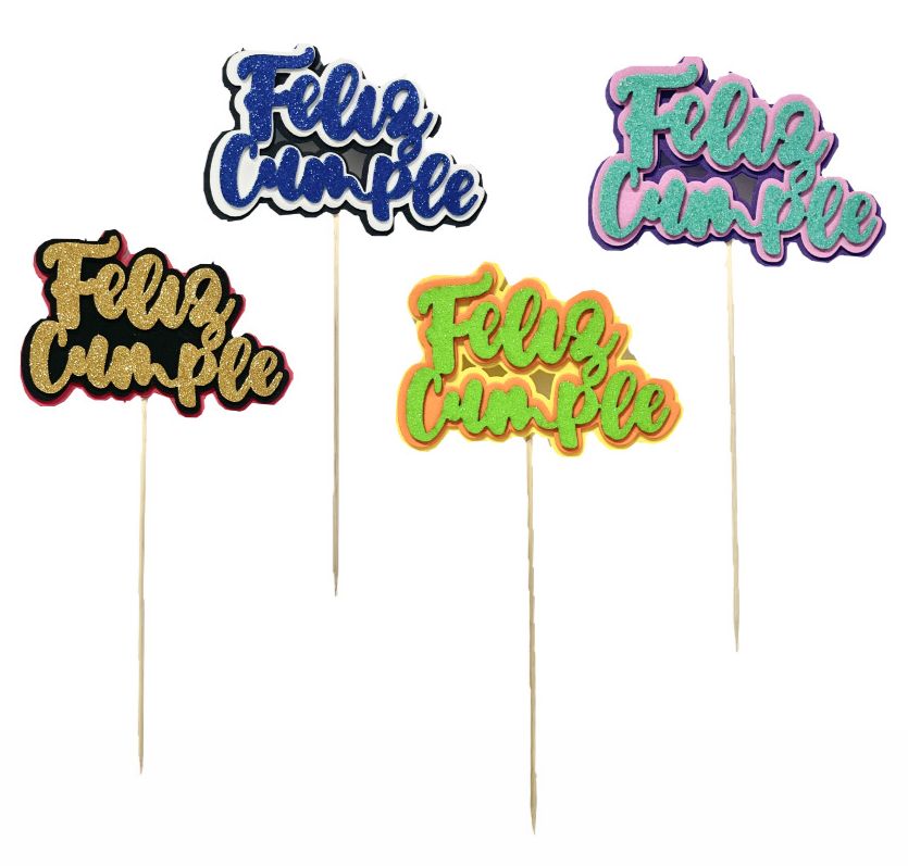 Pin fomy feliz cumpleaños surtidos paquete x