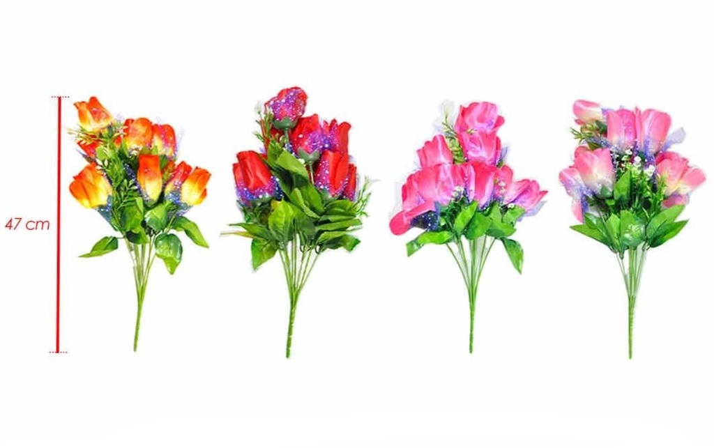 Flor ramo x10 grande surtida en colores  