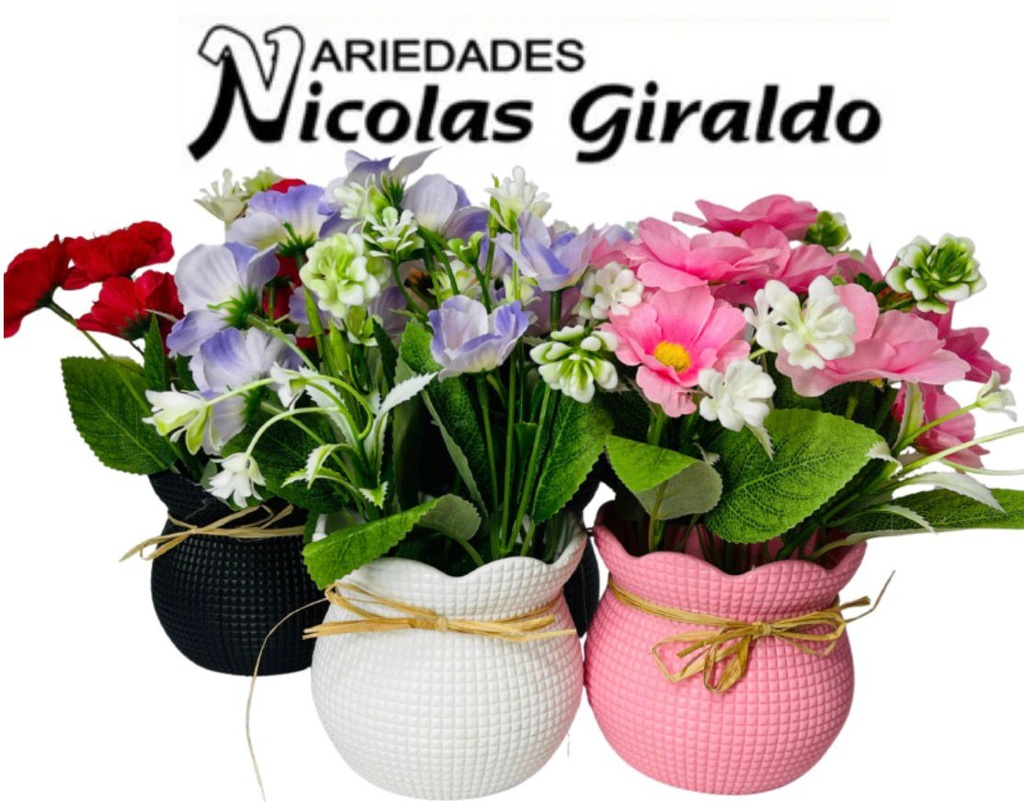 Matera jarron grande flor artificial   