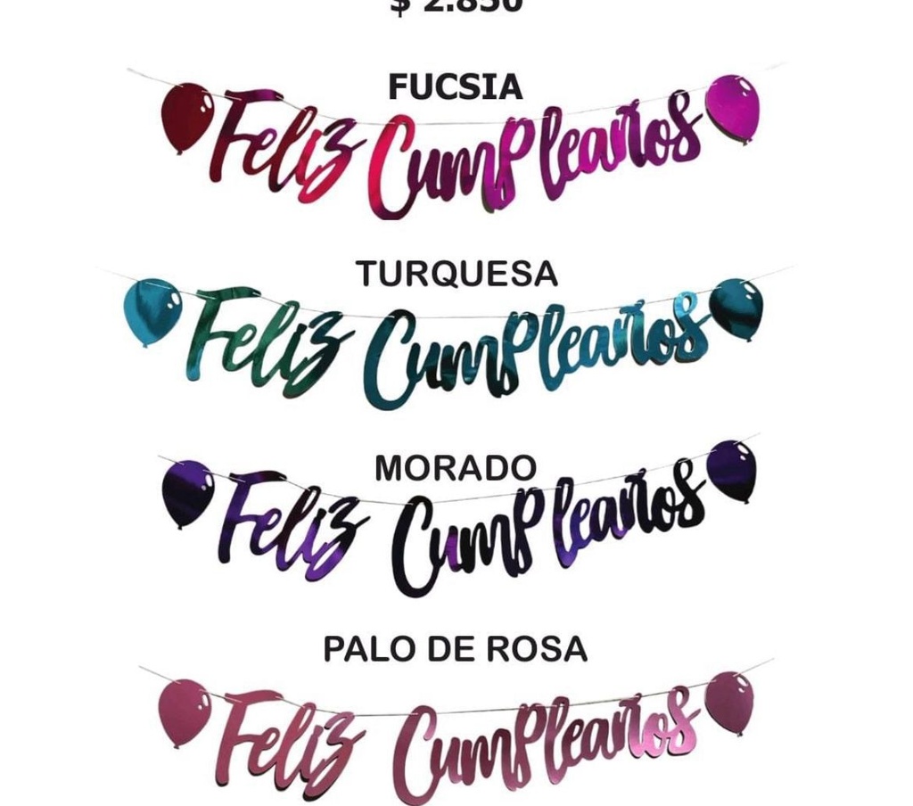 Feliz cumpleaños cursivo