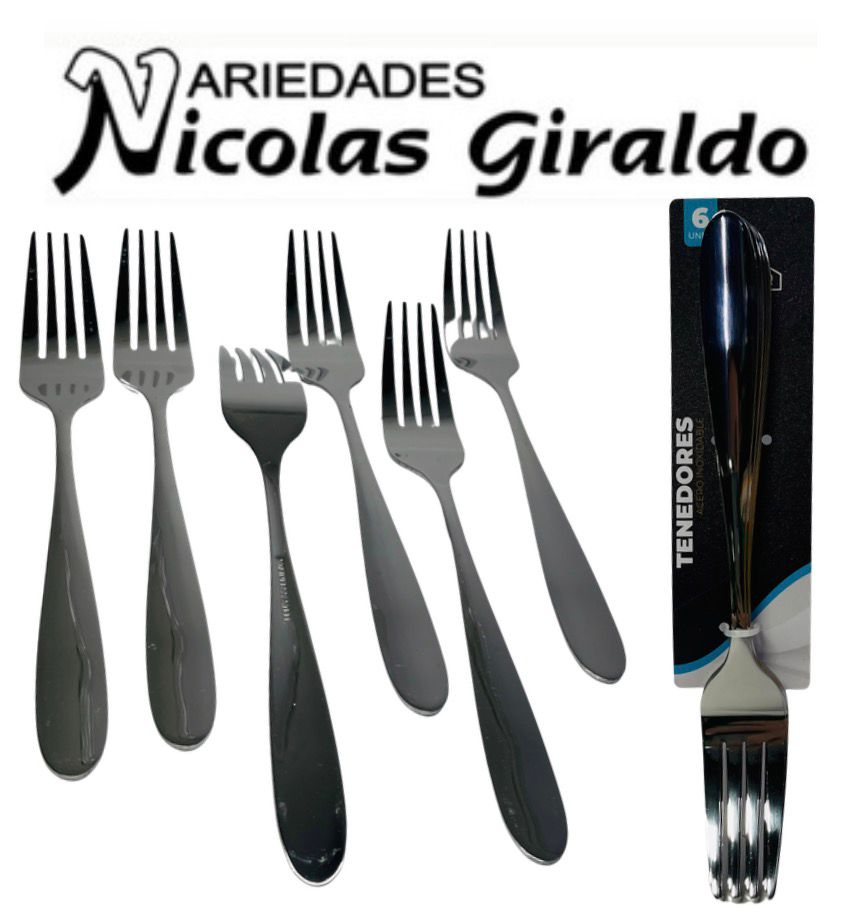 Tenedor metal fino x6 HOMI-Q