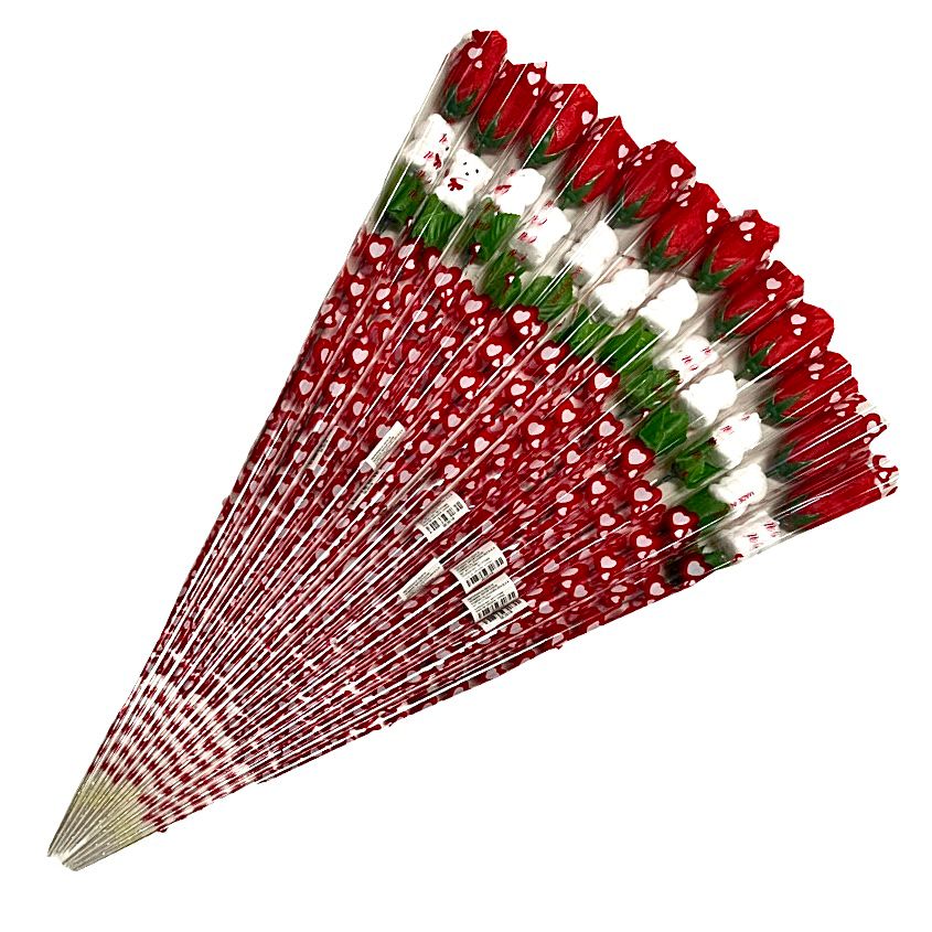 Flor acetato grande con oso paq x12