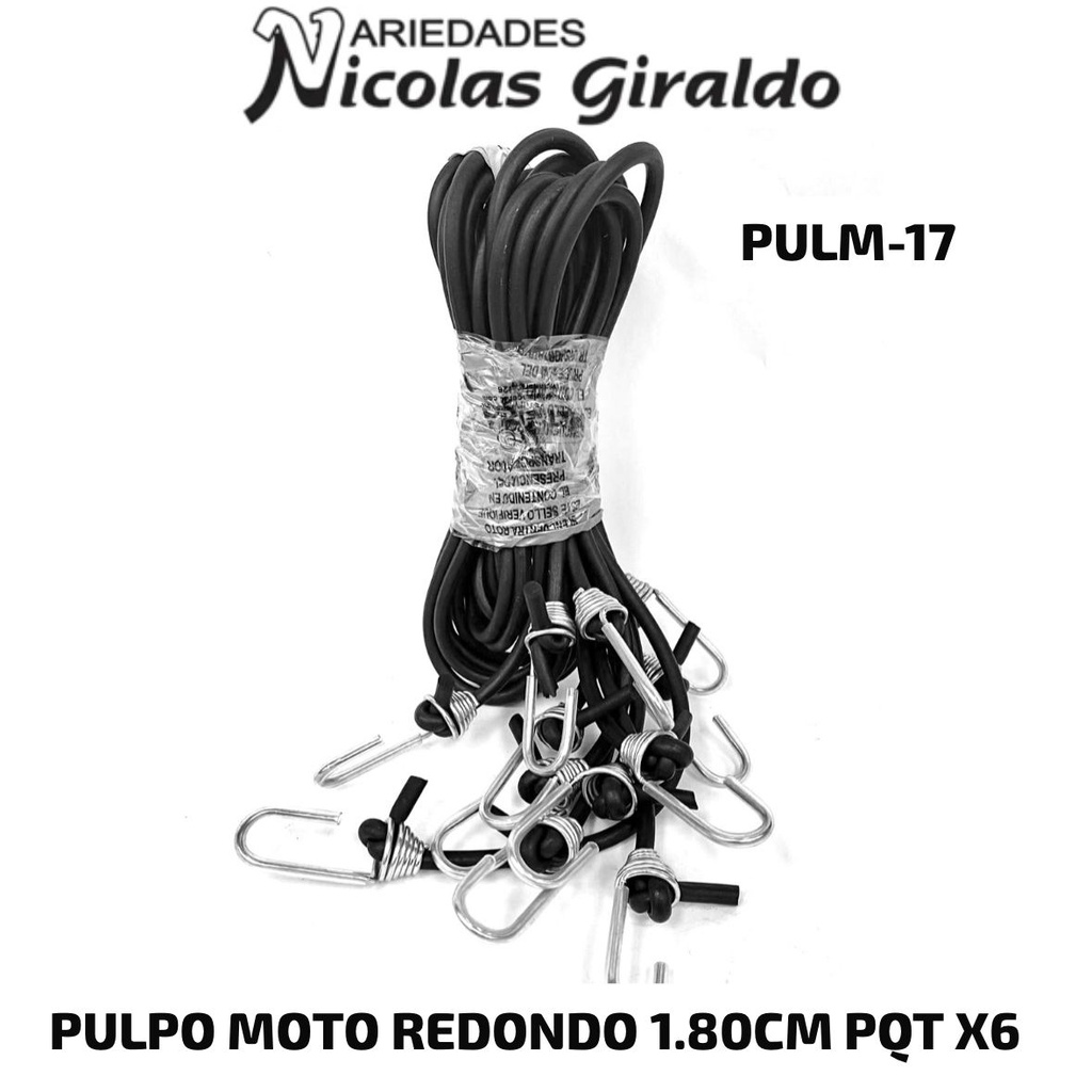 Pulpo moto redondo 1.80CM pqt X6