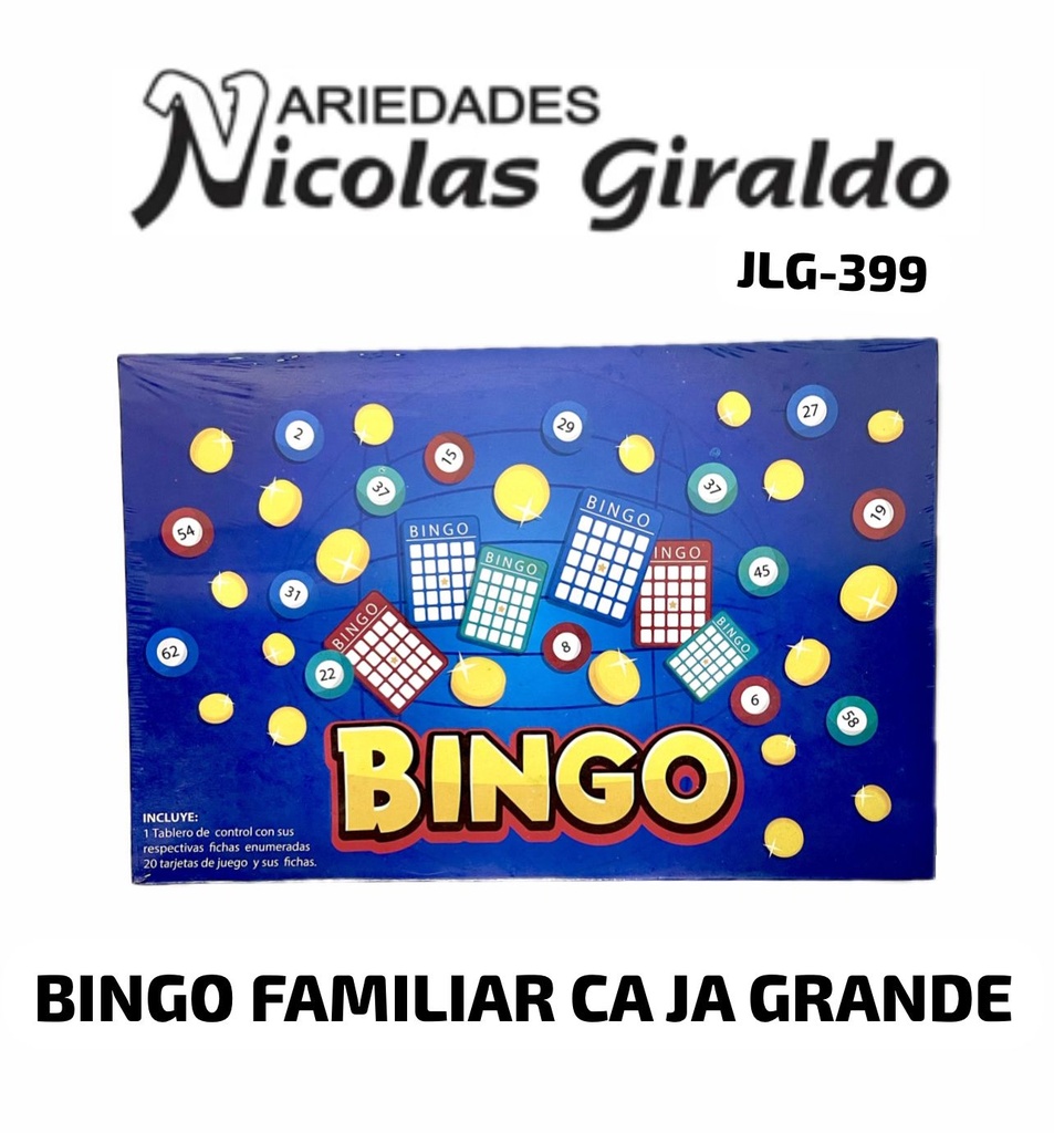 Bingo caja azul mediano 