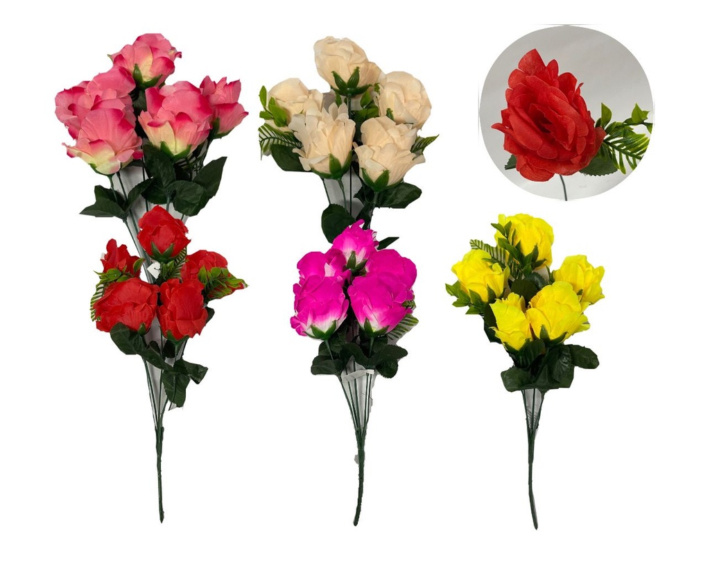 Flor ramo x5 rosas surtida 