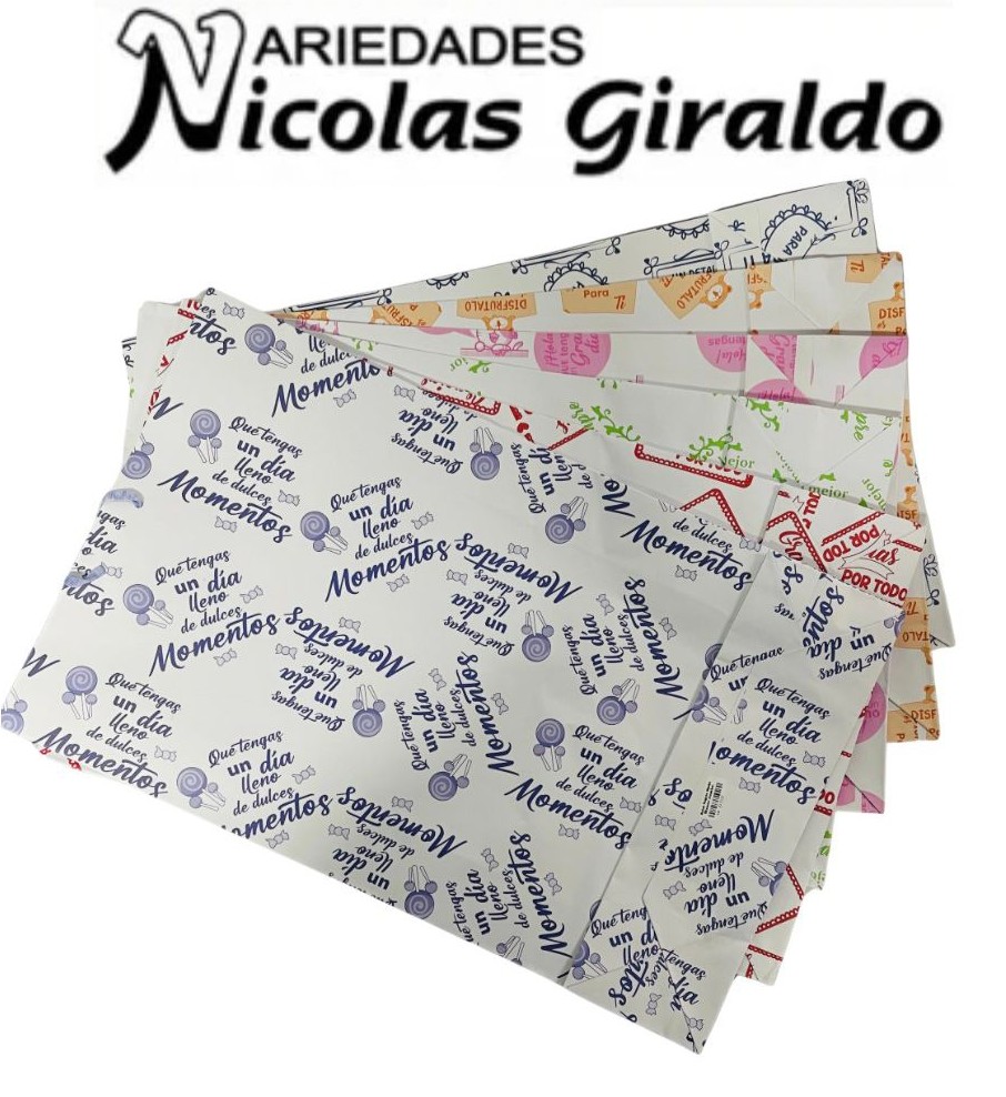 @Bolsa regalo mensaje blanca Jumbo pqt x6 