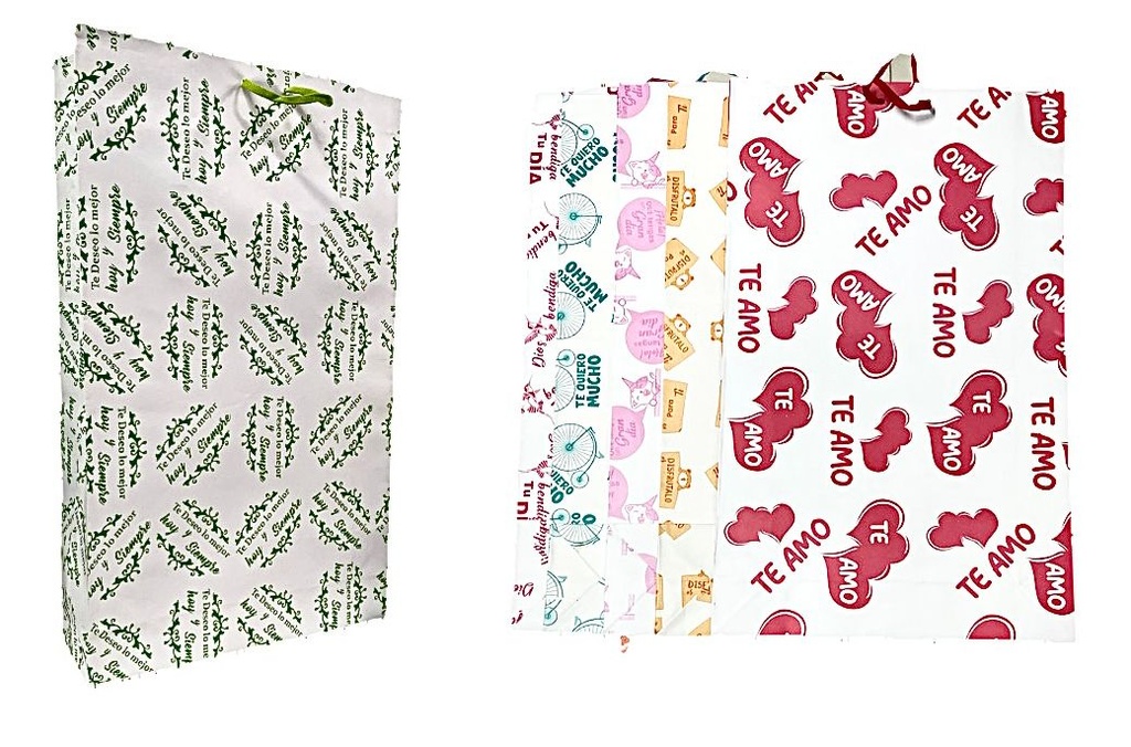 Bolsa regalo mensaje blanca Jumbo pqt x6 