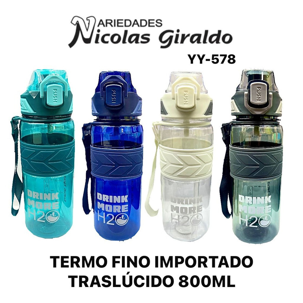 @Termo fino importado translucido 800ml 