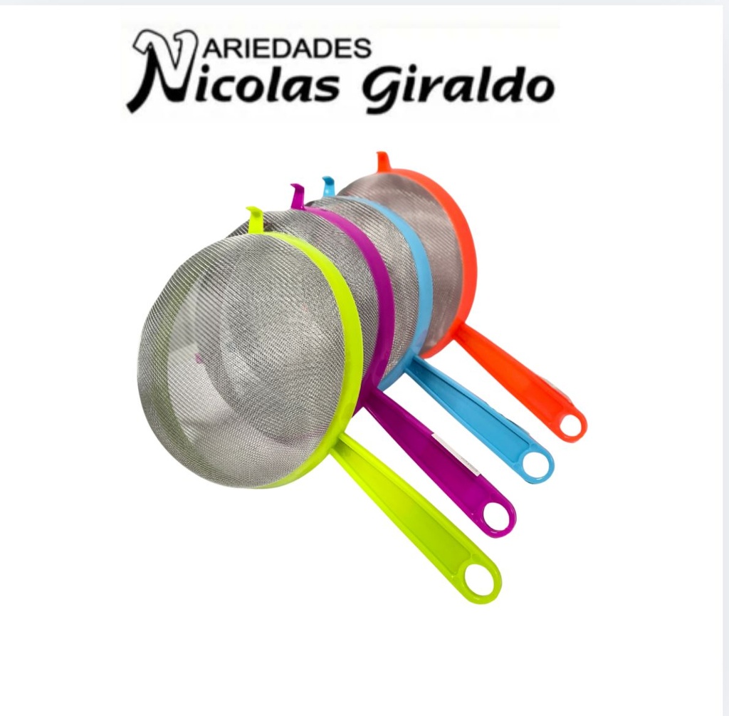 Colador grande fino #20 metal y plastico