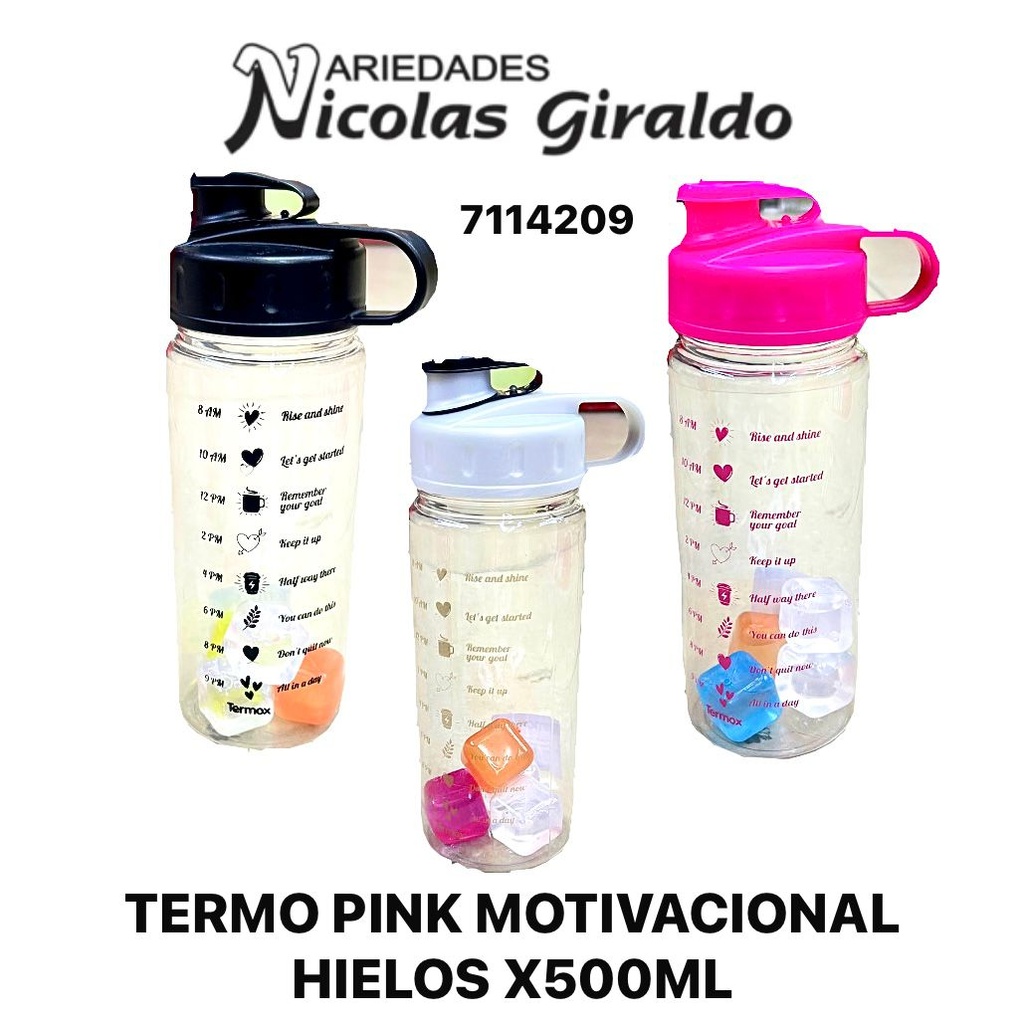 Termo pink motivacional hielos X500ml 