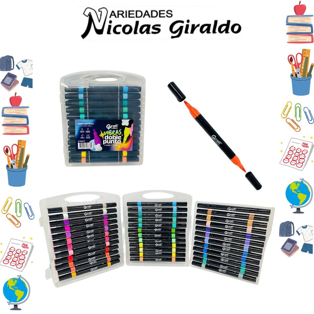 Marcador vinilo doble punta surtido x36 graficolors 