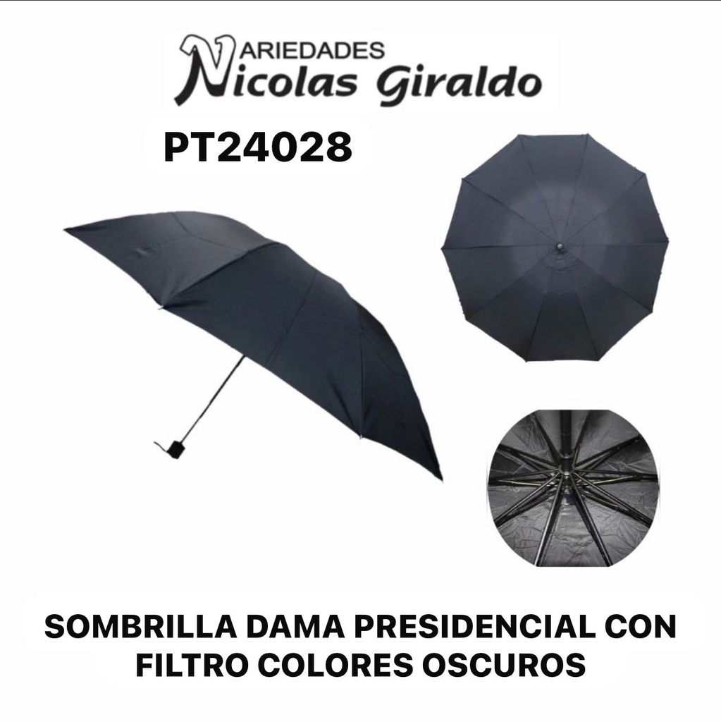 Sombrilla dama presidencial con filtro colores oscuros
