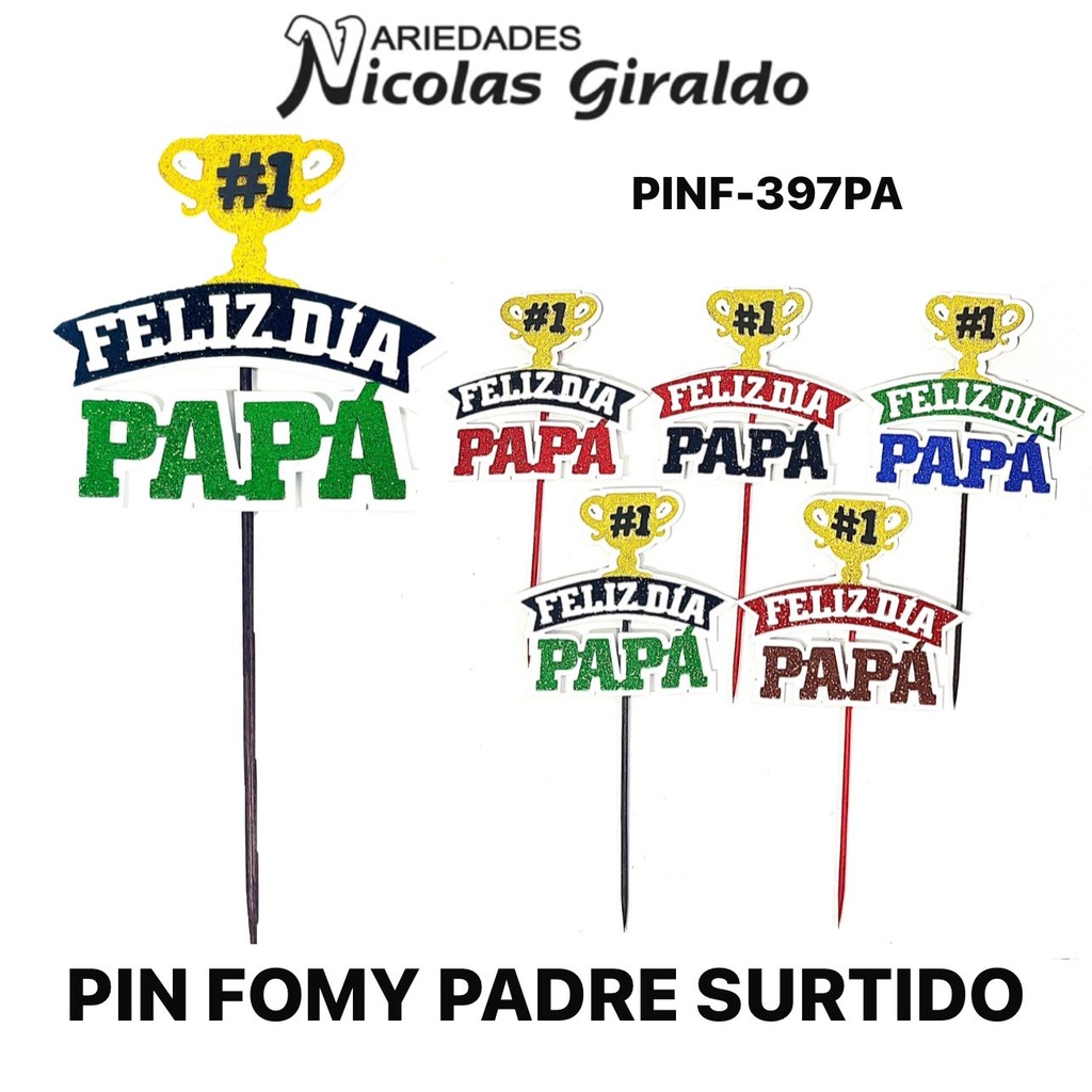 Pin fomy Padre surtido paquete x
