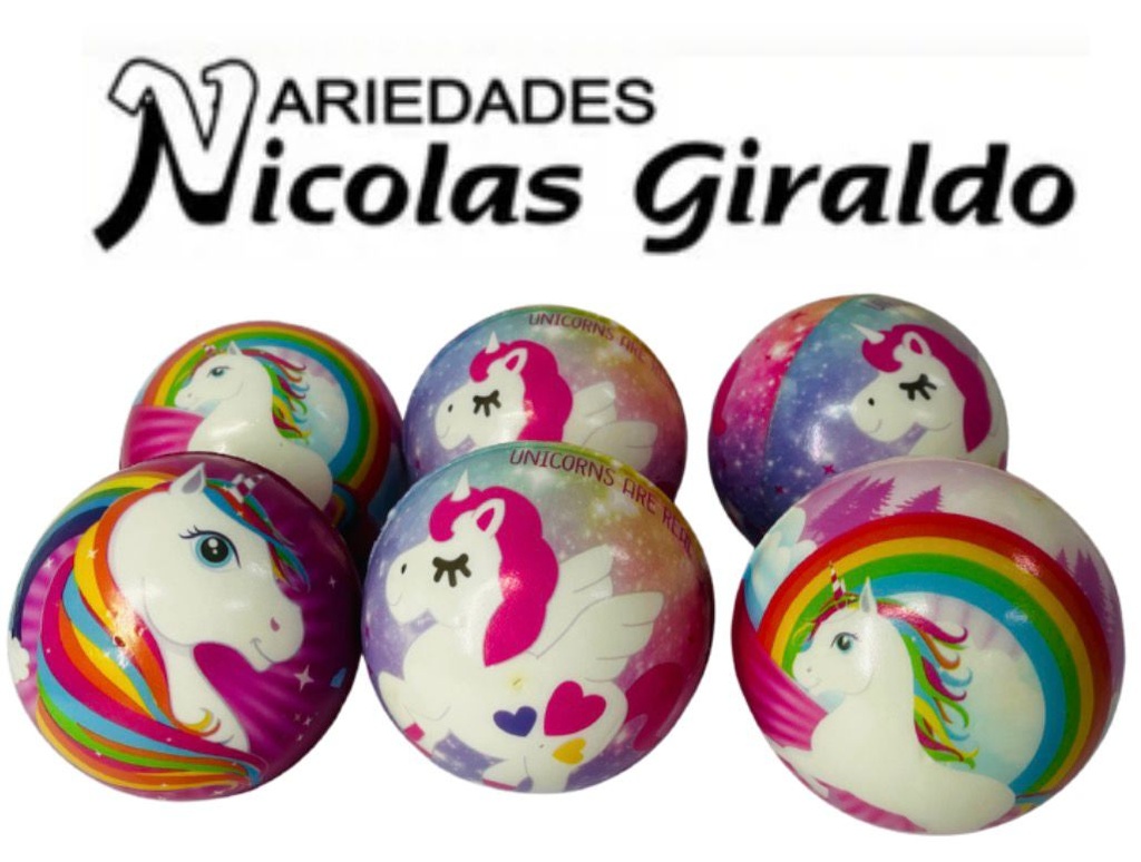 Pelota relajante unicornio grande paq x6 