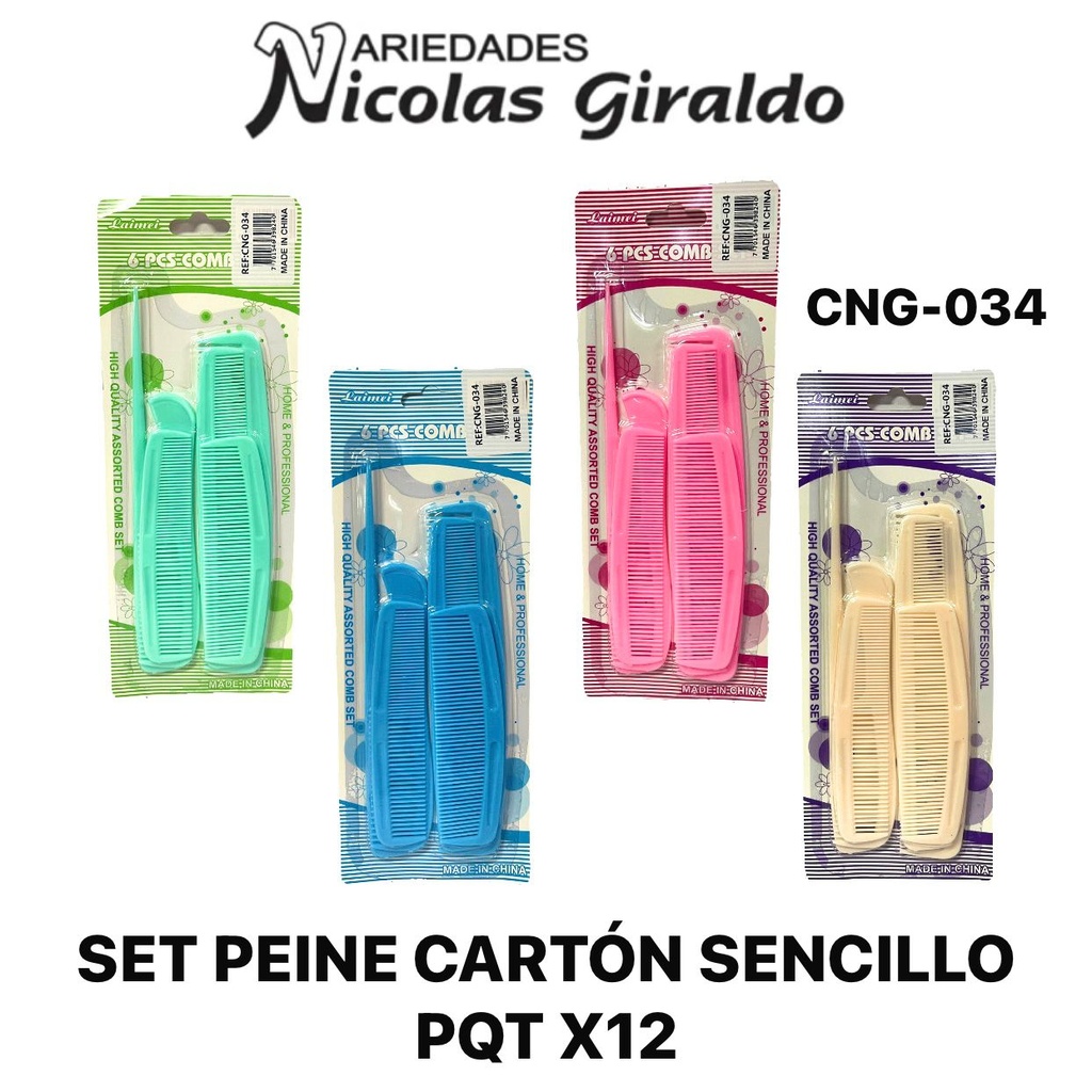 Set peine carton sencillo PQT X12 