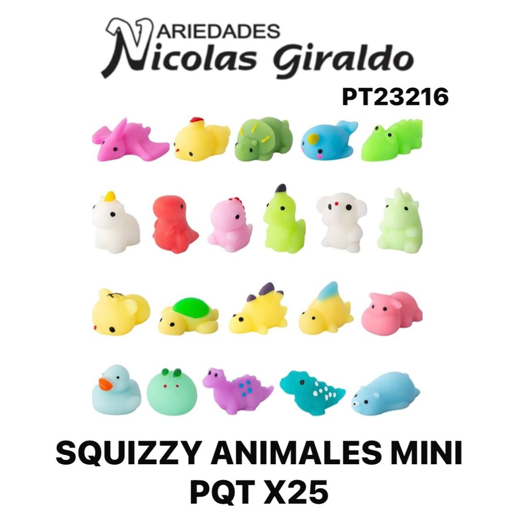 Squizzy animales mini pqt x25 