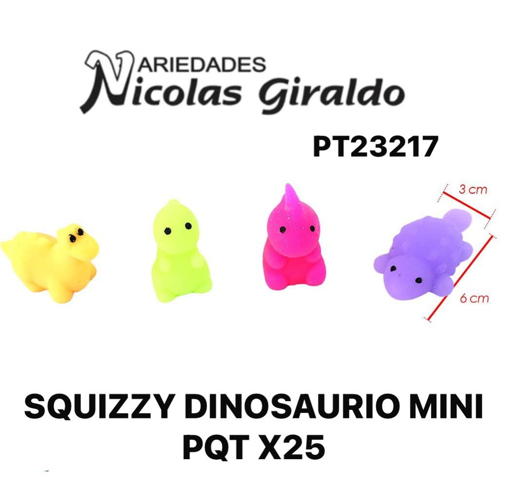 Squizzy dinosaurio mini pqt x25 