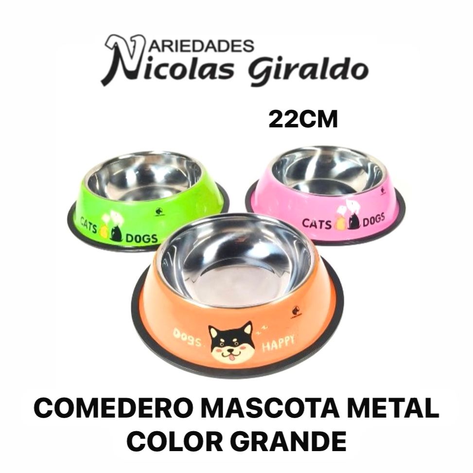 @Comedero mascota metal color grande
