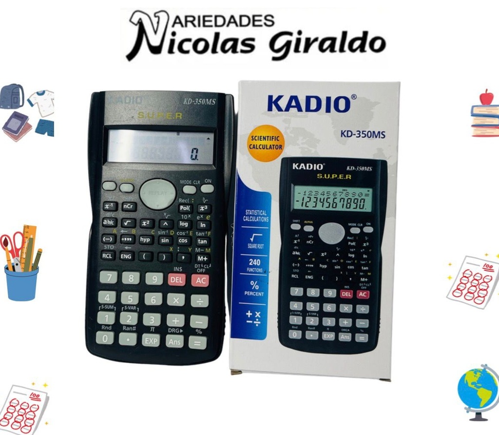 Calculadora kadio cientifica negra 