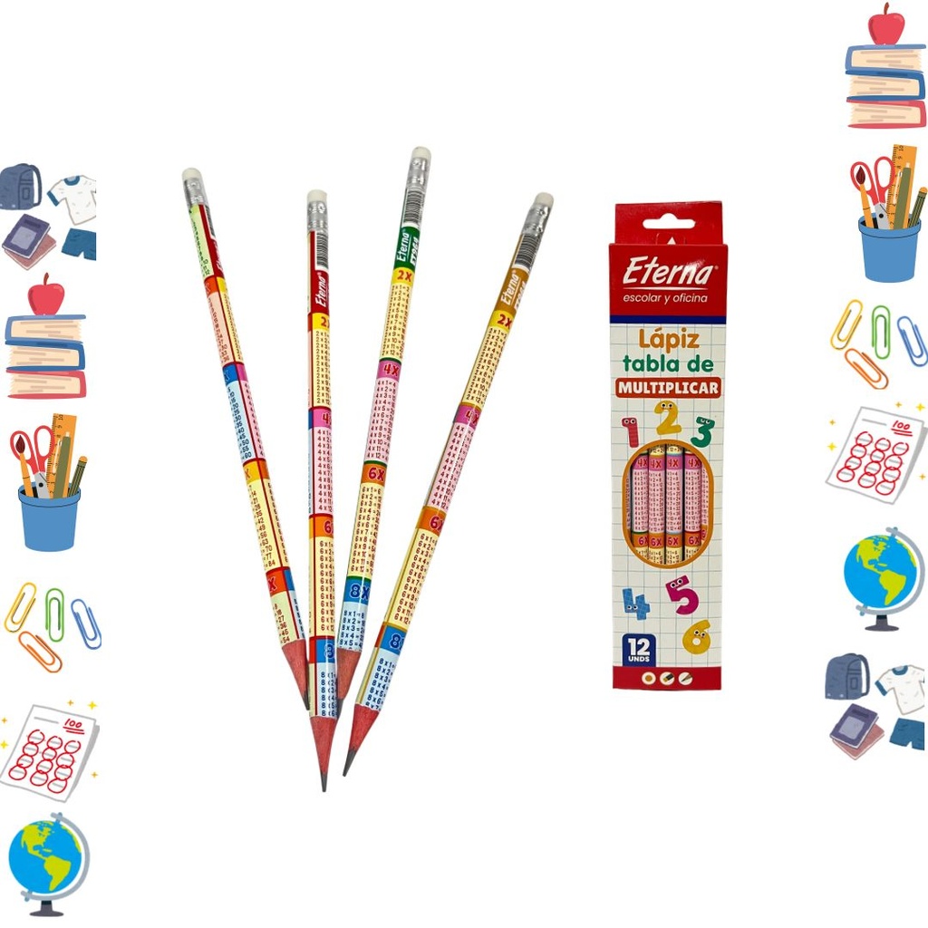 Lapiz eterna tablas de multiplicar  x12