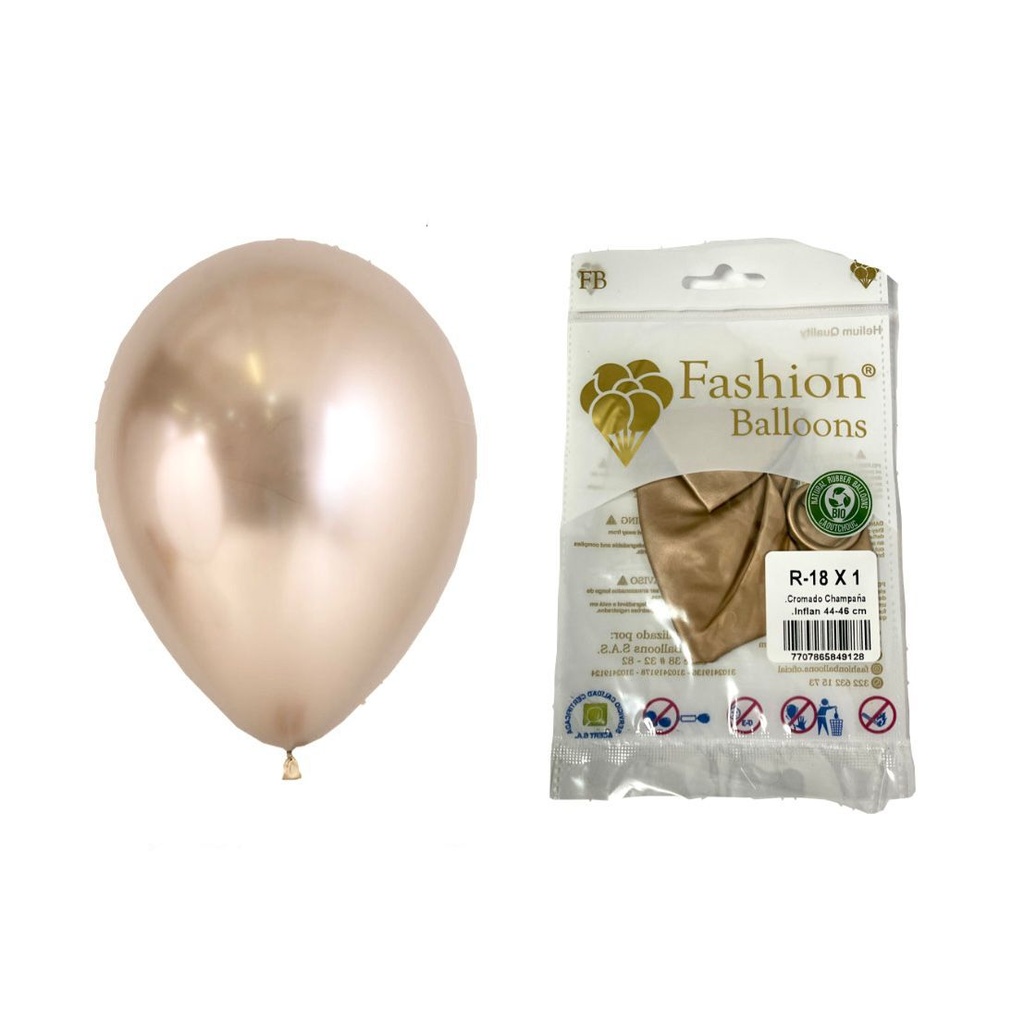 Bomba ballons r18x1 cromado champaña