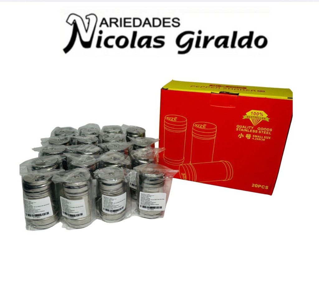 Salero palillero metal cja x20