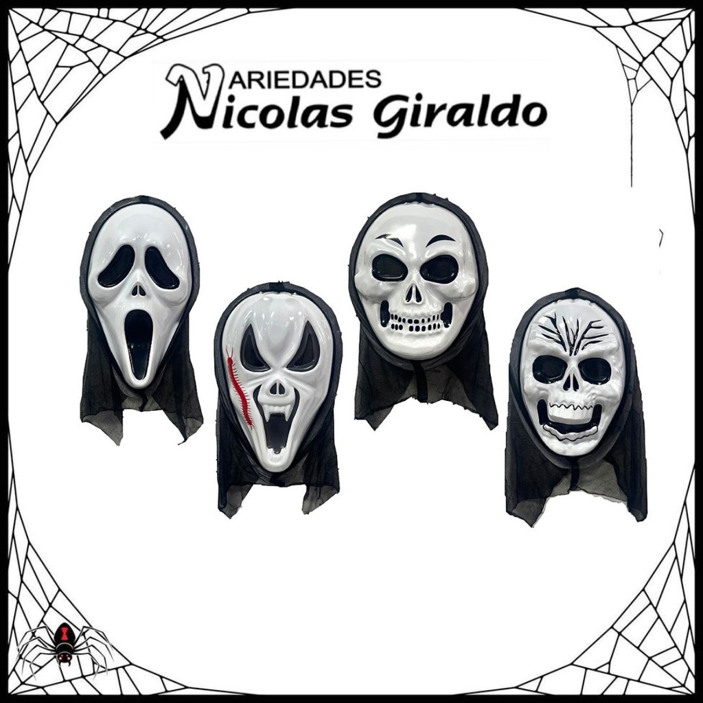 Mascara halloween plastica muerte sencilla 4 estilos 