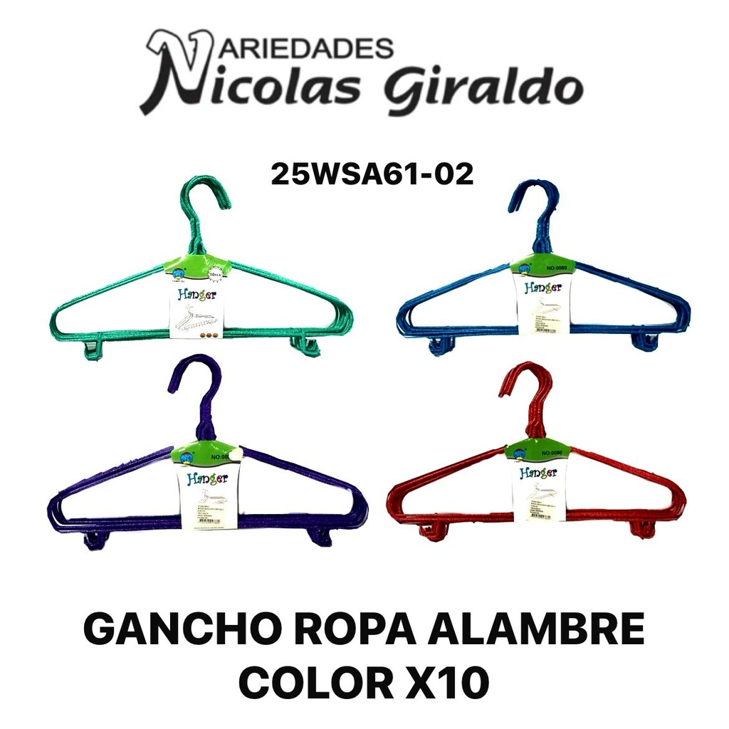 @Gancho ropa alambre color x10