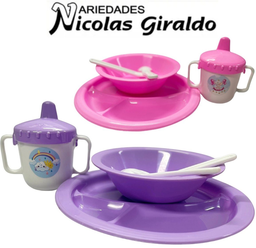 Vajilla bebe proyecciones 5 piezas 