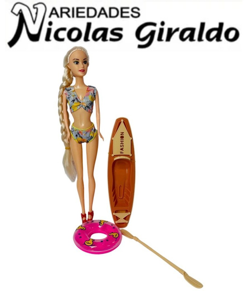 Muñeca fina en bolsa con accesirios  